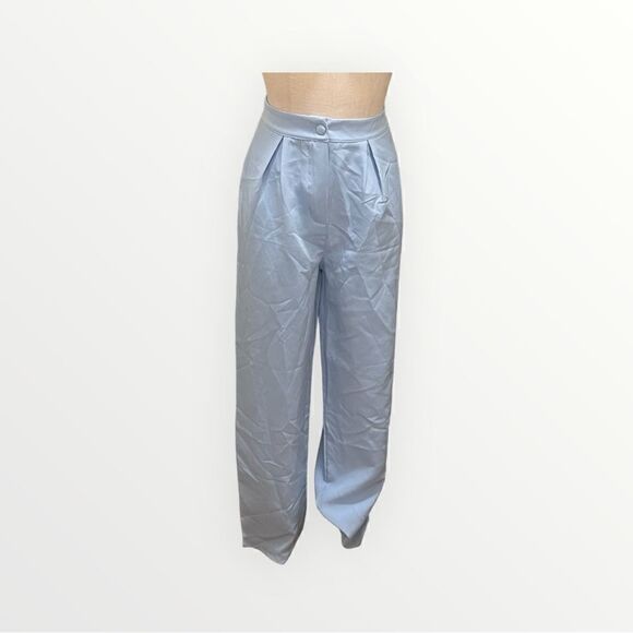 Boohoo Sky Blue Tailored Slacks - Picture 1 of 1